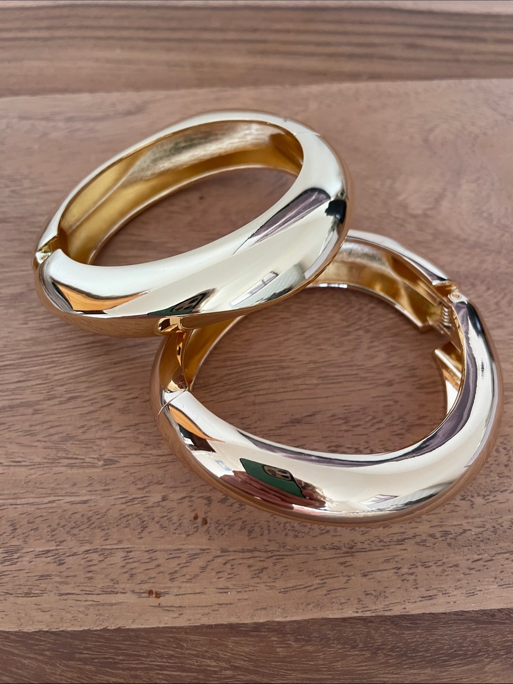 Gold Chunky Bracelets Set - Women Jewelry